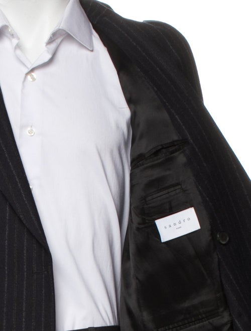 Sandro Wool Striped Peacoat