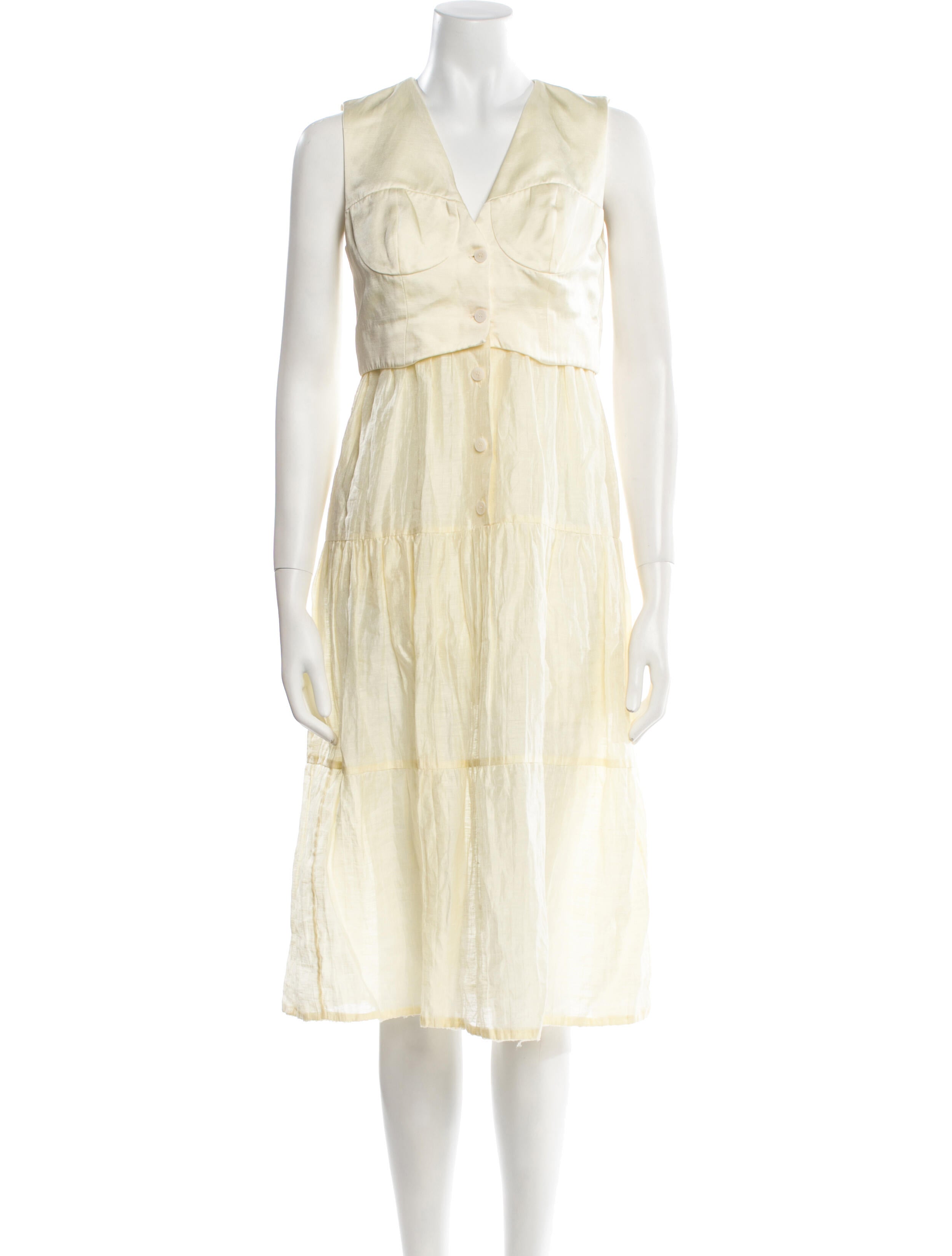 Sandro V-Neck Midi Length Dress