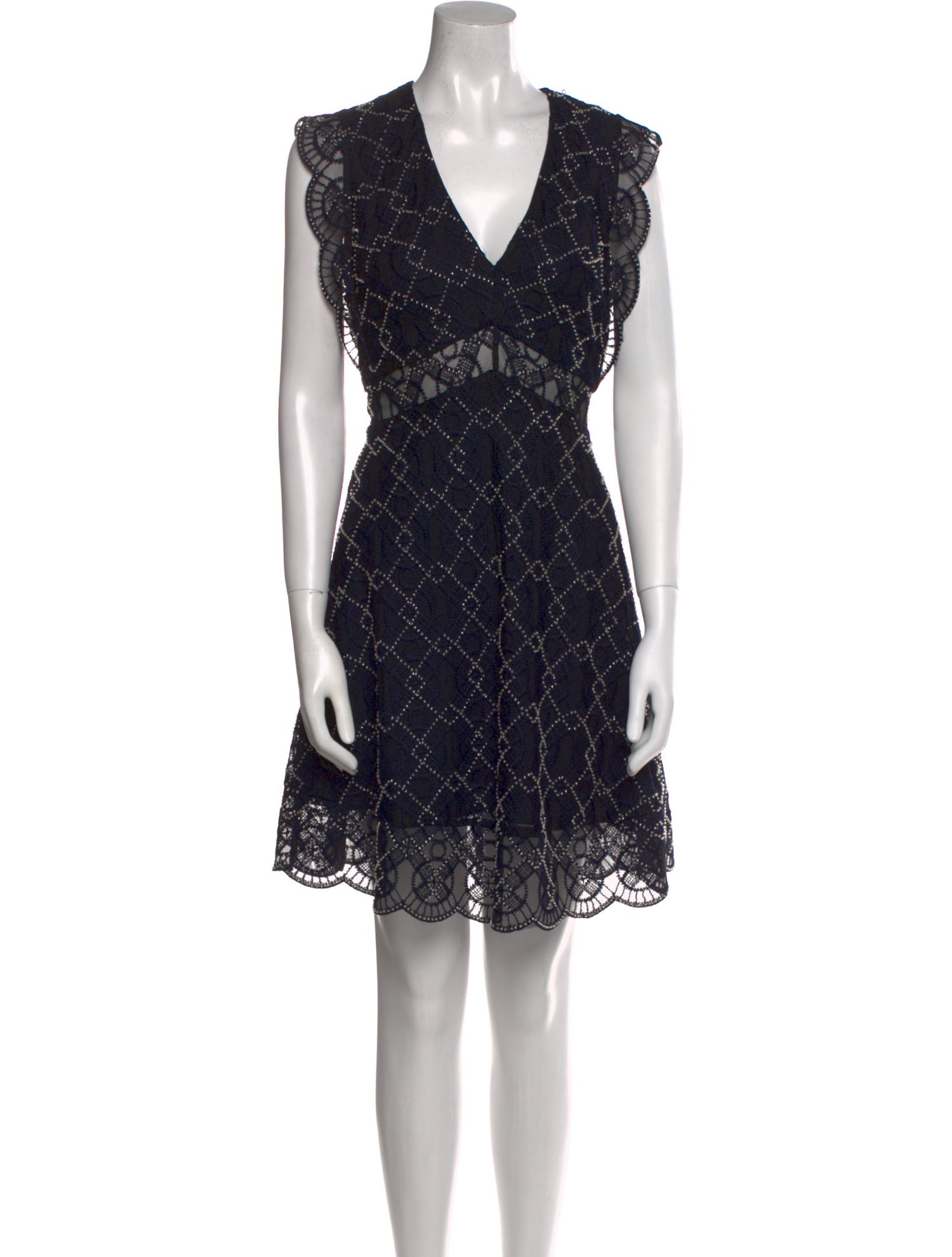 Sandro Lace Pattern Knee-Length Dress