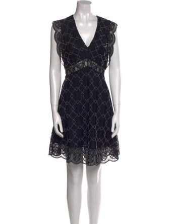 Sandro Lace Pattern Knee-Length Dress