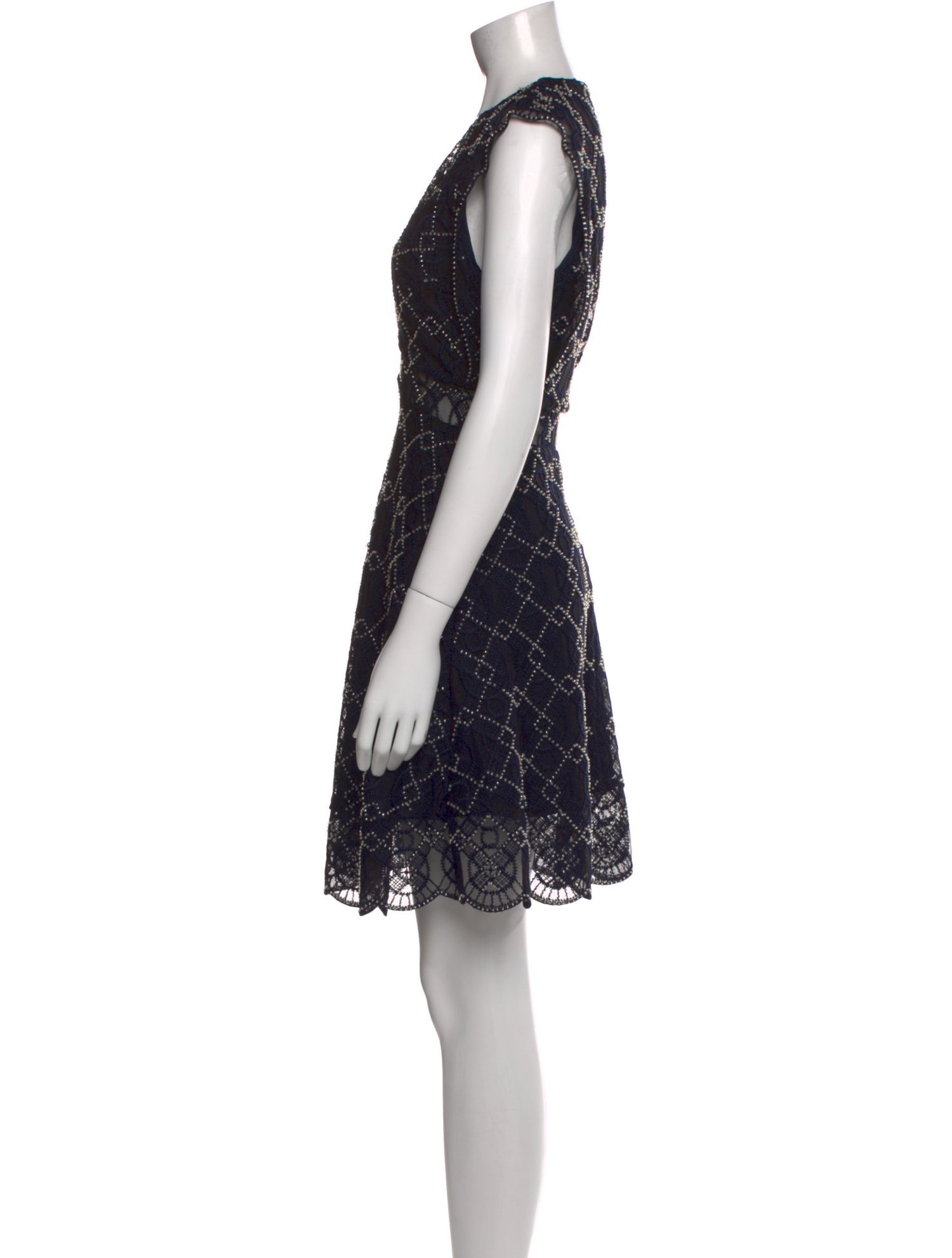 Sandro Lace Pattern Knee-Length Dress