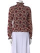 Sandro Floral Print Turtleneck Blouse