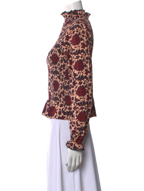 Sandro Floral Print Turtleneck Blouse