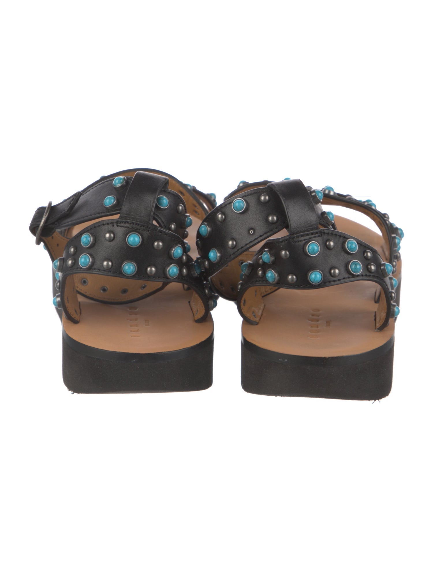 Sandro Leather Studded Accents Gladiator Sandals