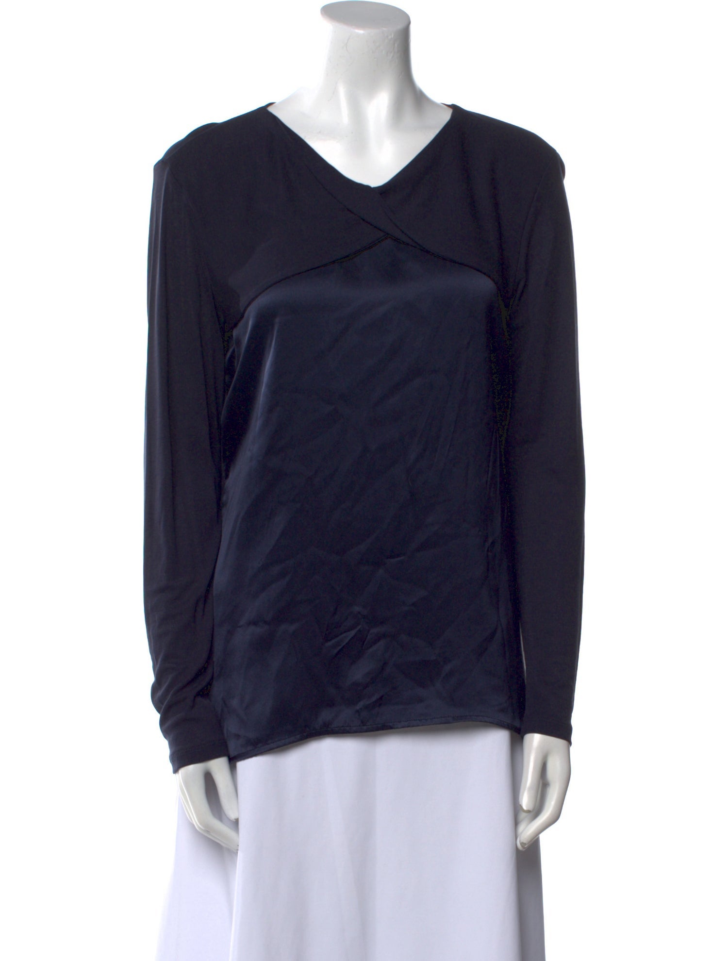 Sandro V-Neck Long Sleeve Top