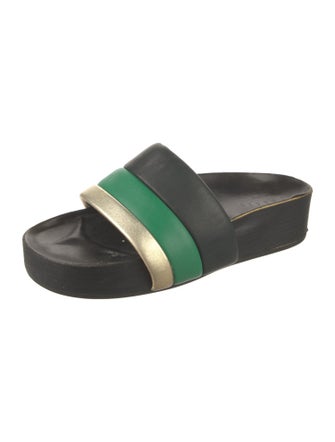 Sandro Leather Printed Slides