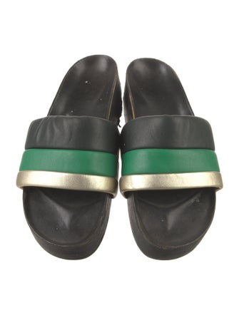 Sandro Leather Printed Slides