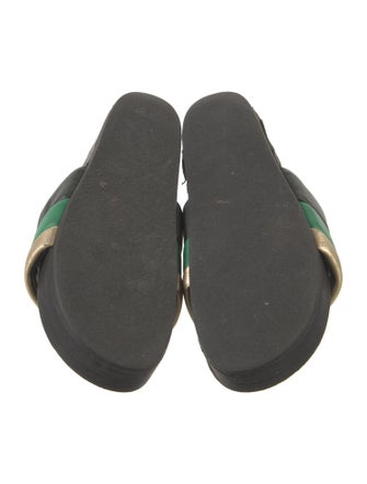 Sandro Leather Printed Slides