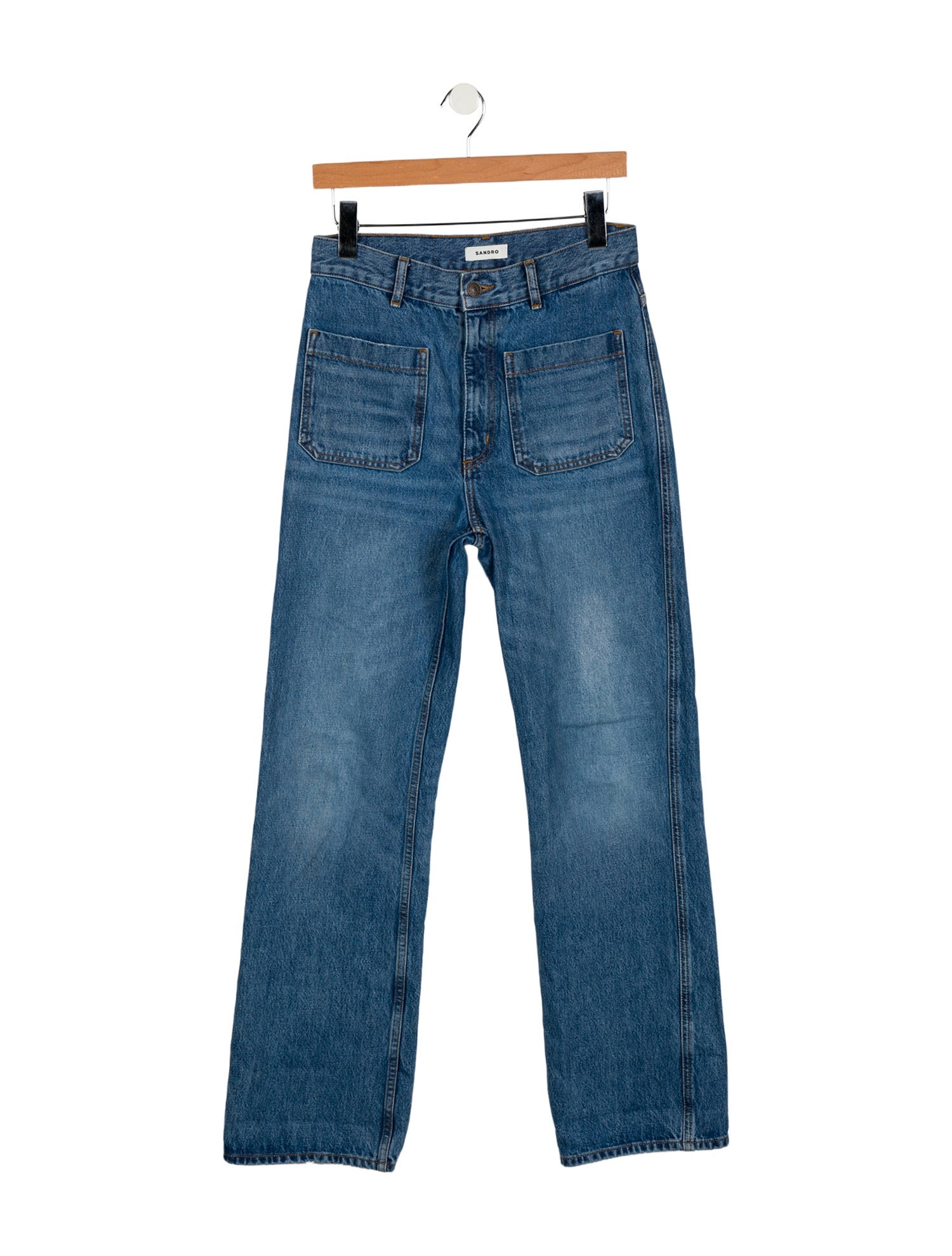 Sandro High-Rise Straight Leg Jeans