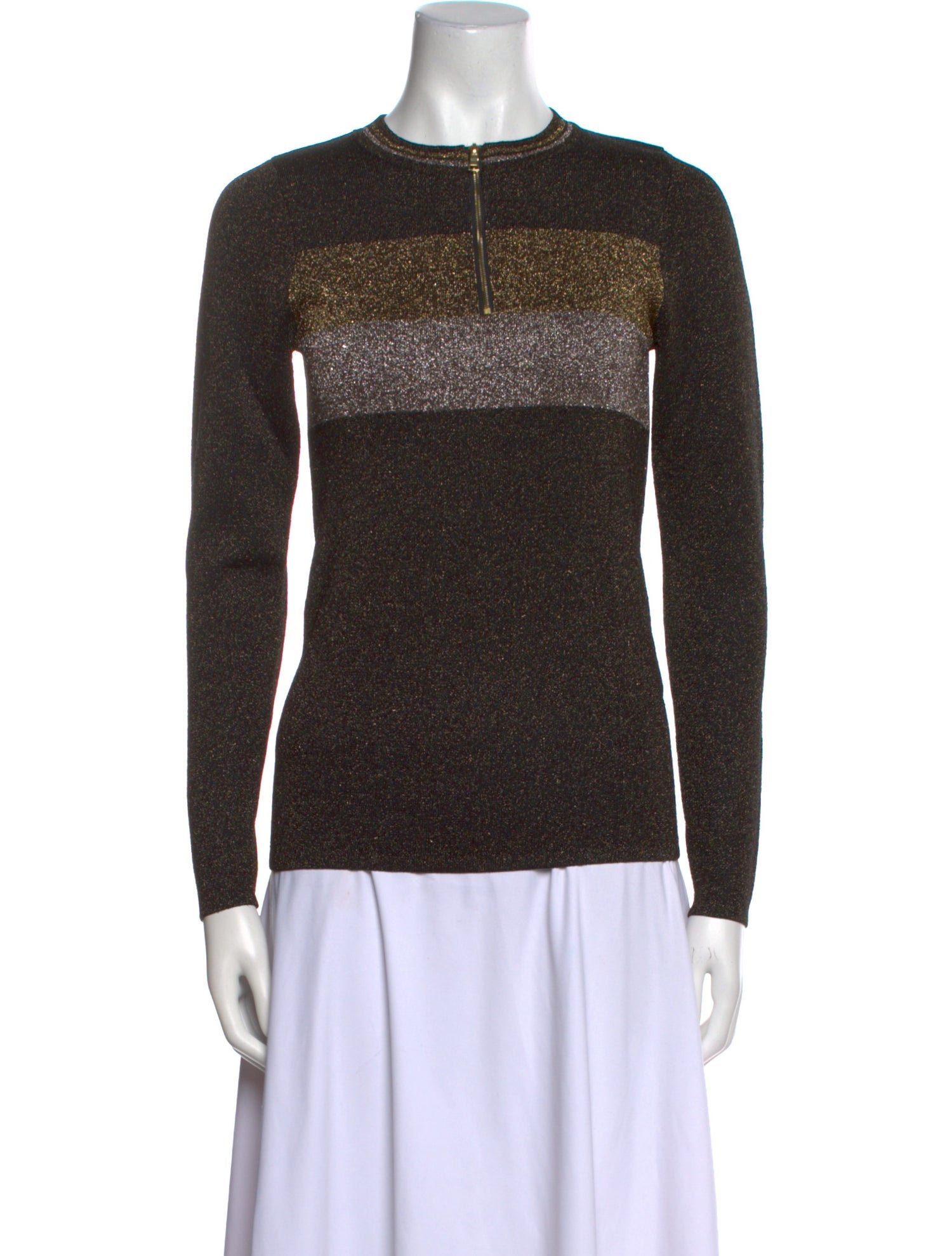 Sandro Striped Crew Neck Sweatshirt