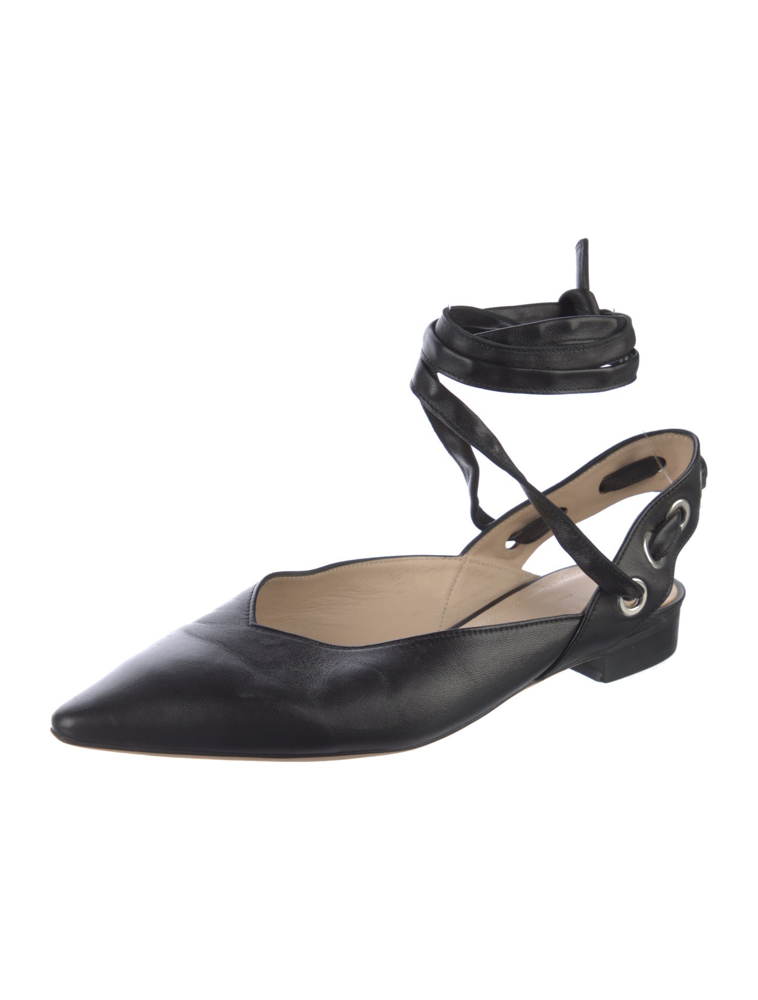 Sandro Leather Slingback Flats