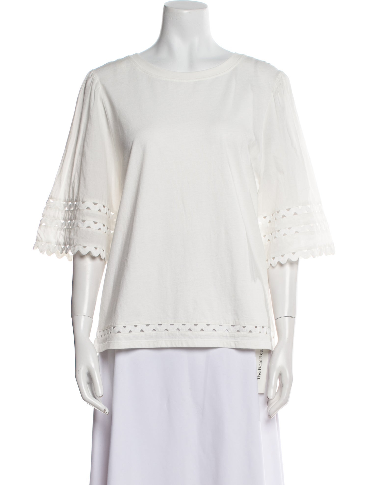 Sandro Bateau Neckline Three-Quarter Sleeve Top