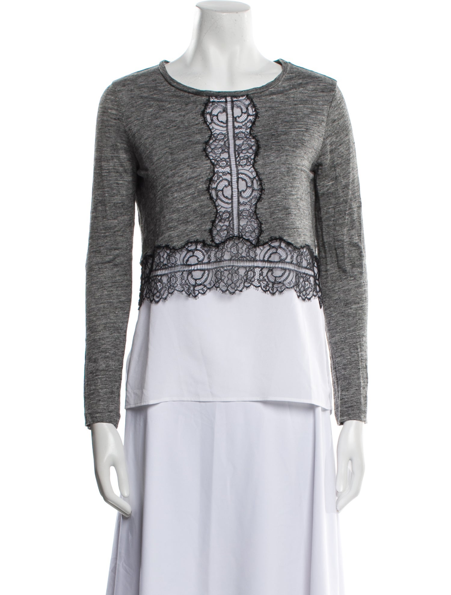 Sandro Linen Lace Pattern Sweatshirt