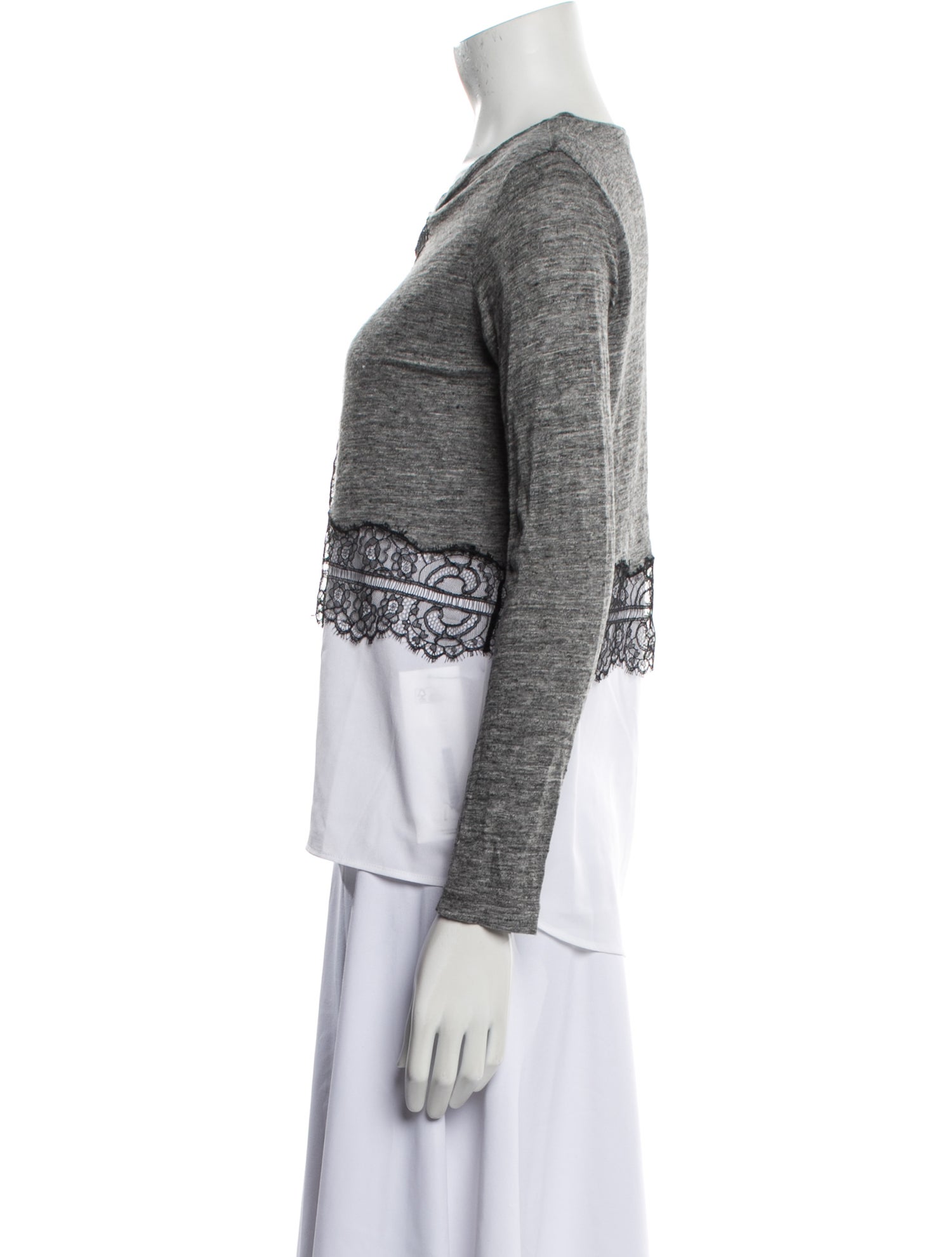 Sandro Linen Lace Pattern Sweatshirt