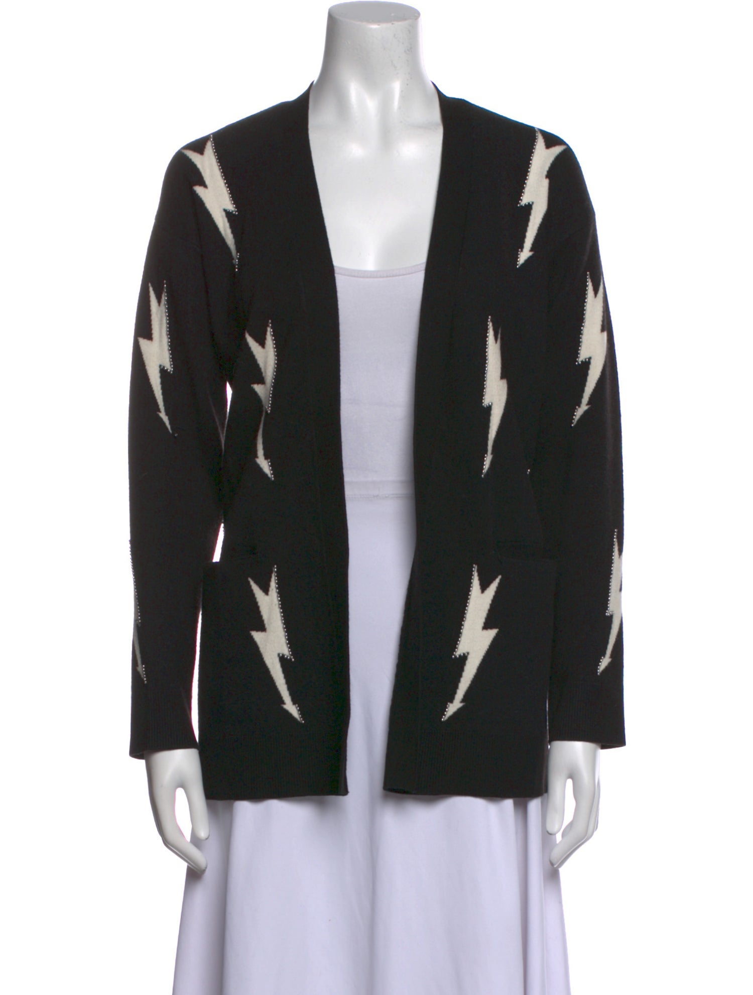 Sandro Printed V-Neck Sweater