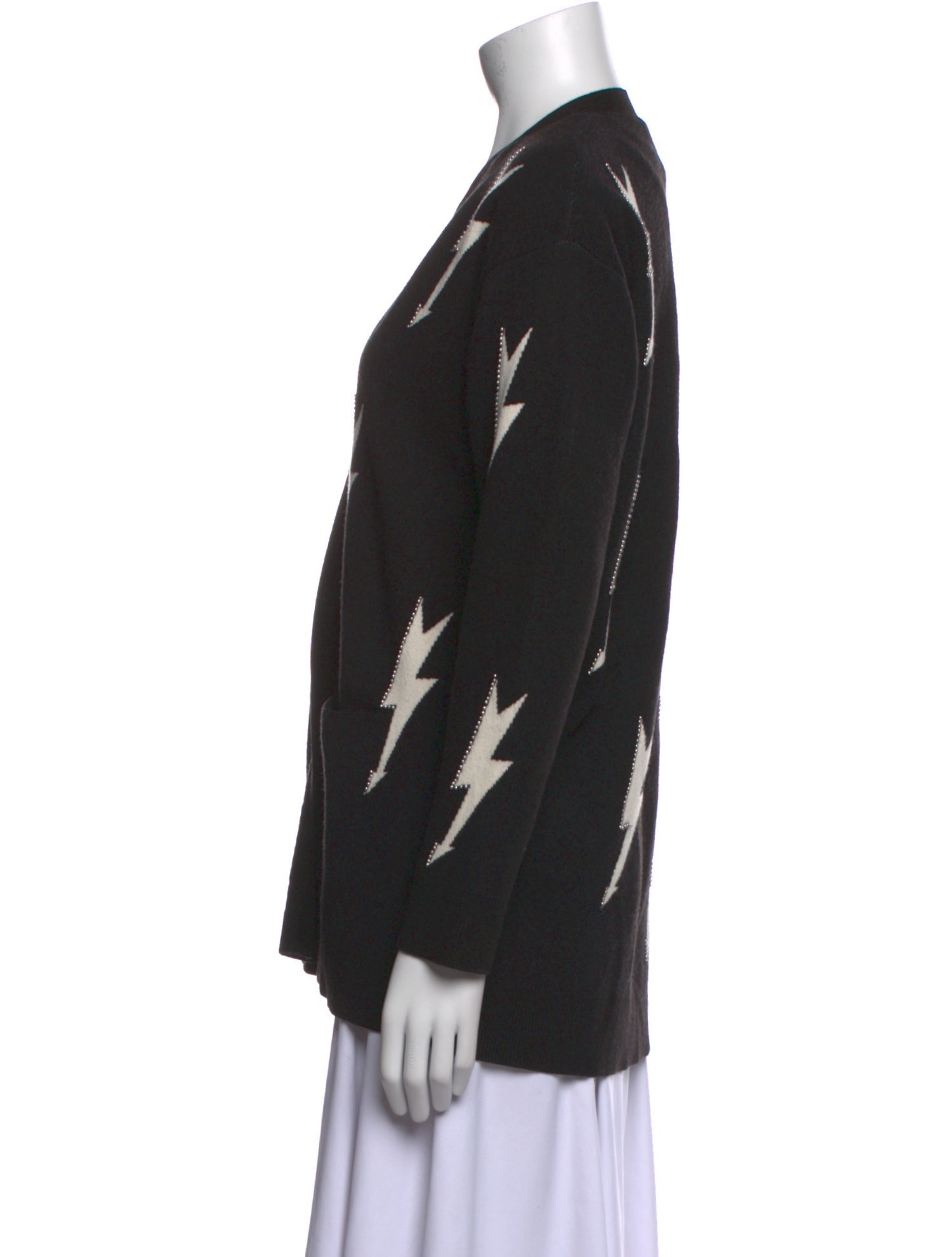 Sandro Printed V-Neck Sweater