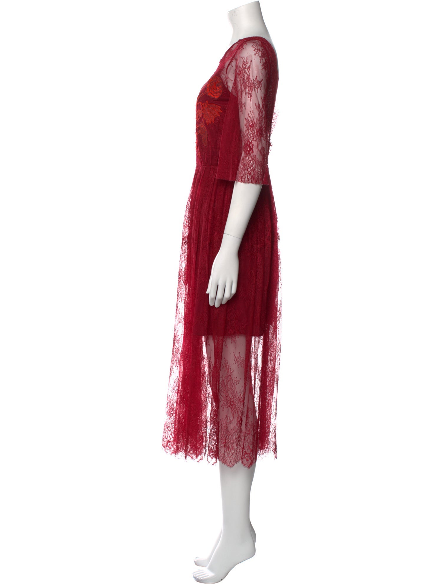 Sandro Lace Pattern Midi Length Dress