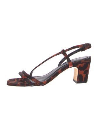 Sandro Satin Printed Slingback Sandals