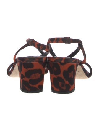 Sandro Satin Printed Slingback Sandals