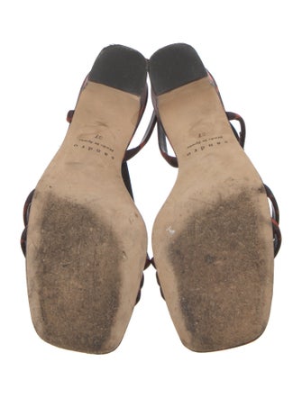 Sandro Satin Printed Slingback Sandals