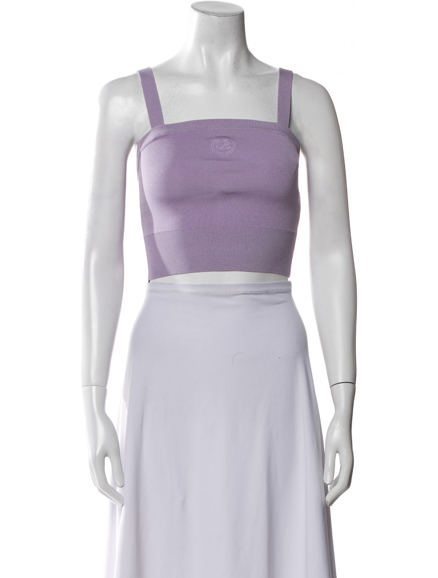 Sandro Square Neckline Sleeveless Crop Top