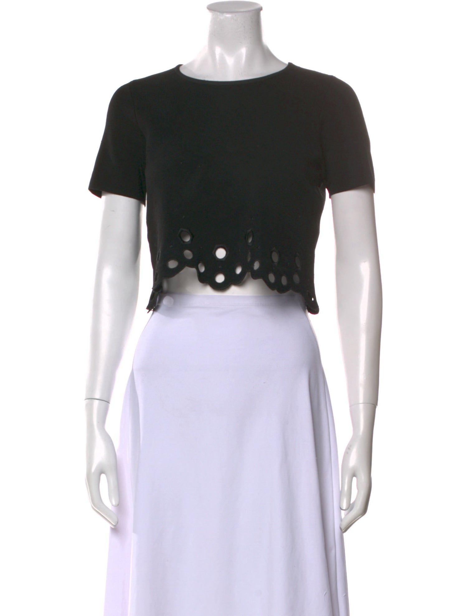 Sandro Crew Neck Short Sleeve Crop Top