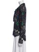 Sandro Printed Tie Neck Blouse