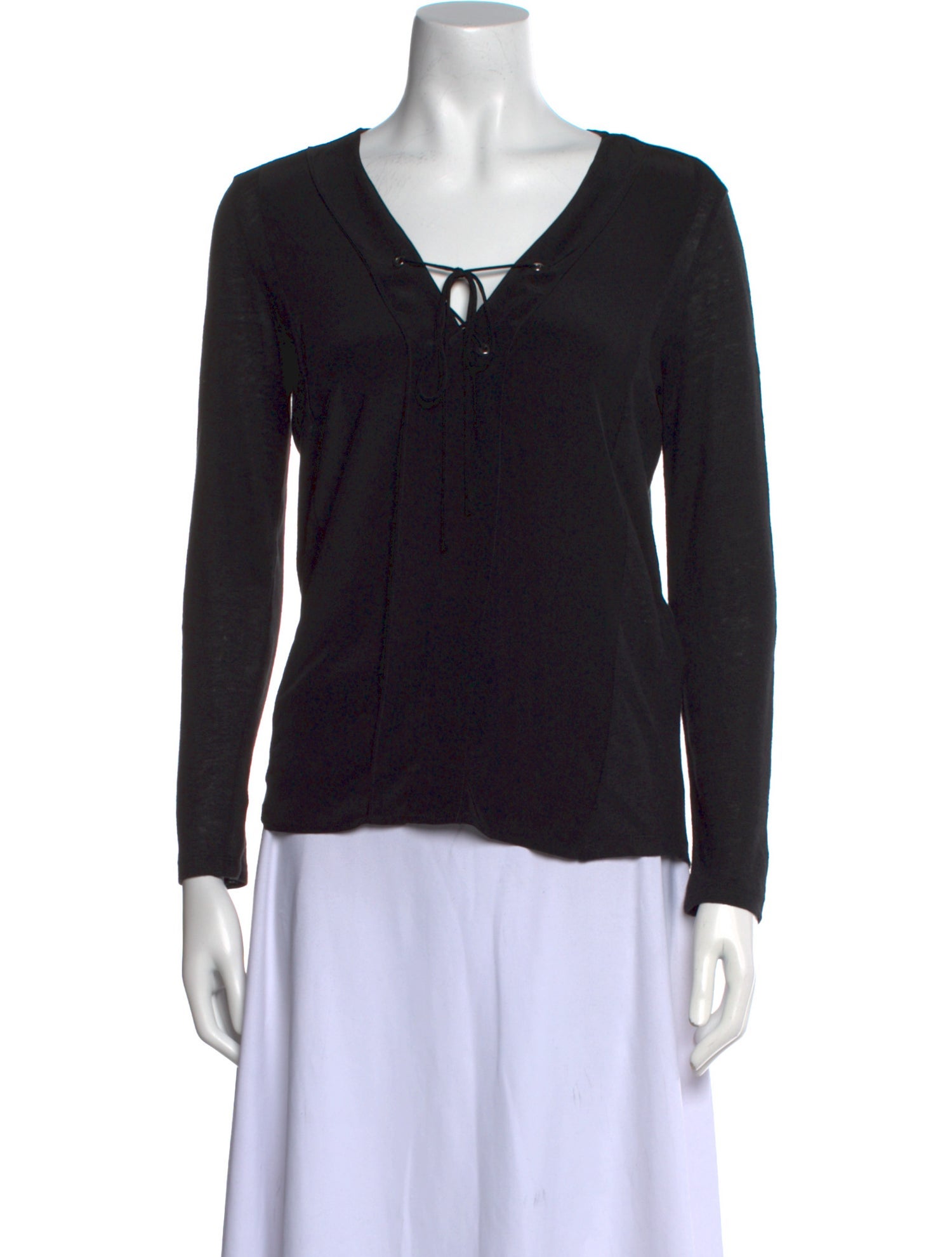 Sandro Silk V-Neck Top