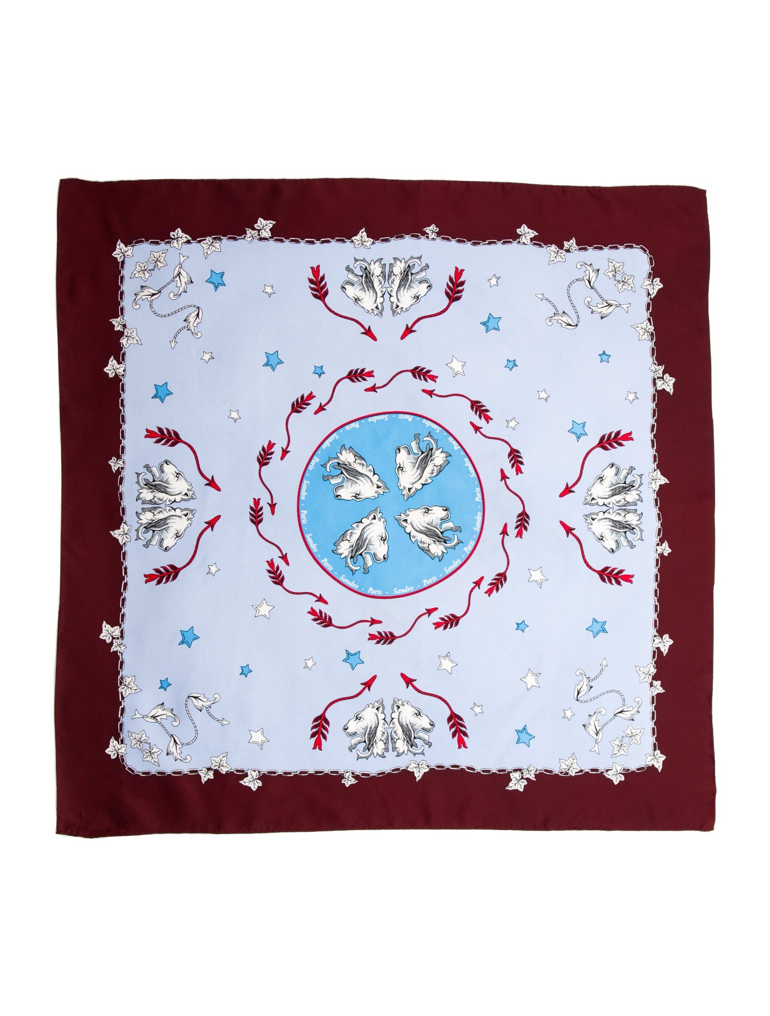 Sandro Festival Quadri Silk Scarf