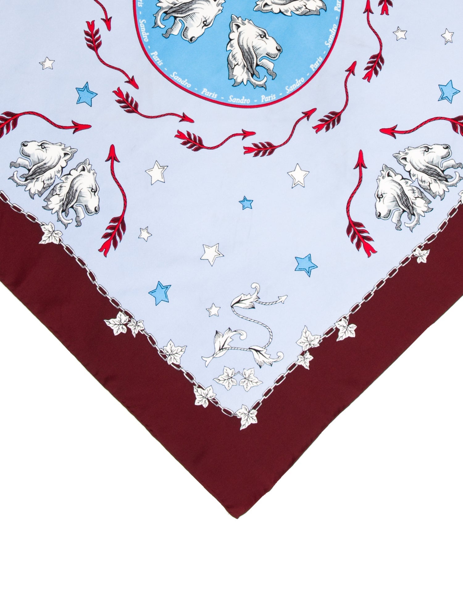 Sandro Festival Quadri Silk Scarf