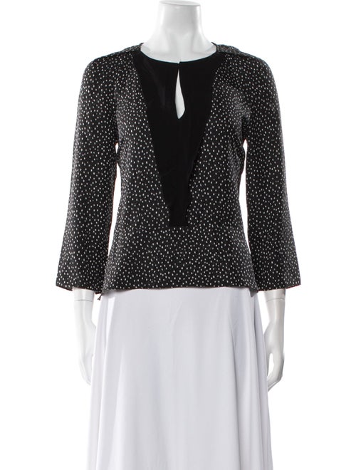 Sandro Polka Dot Print V-Neck Blouse