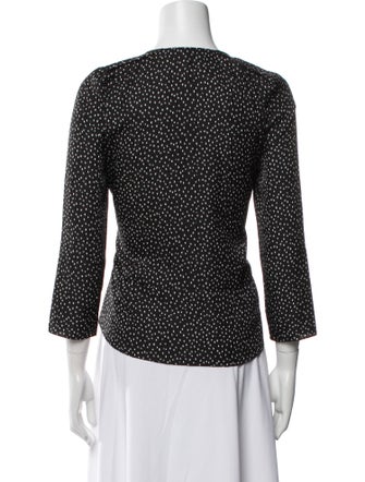 Sandro Polka Dot Print V-Neck Blouse