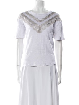 Sandro Linen V-Neck T-Shirt