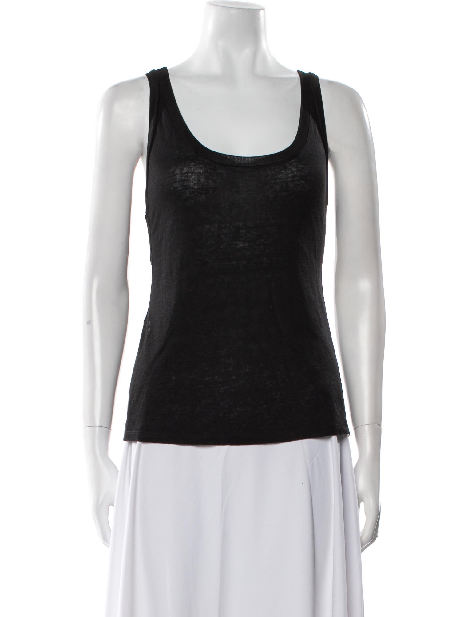Sandro Linen Scoop Neck Top