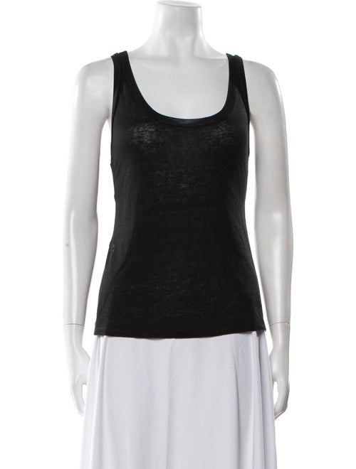 Sandro Linen Scoop Neck Top