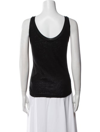 Sandro Linen Scoop Neck Top