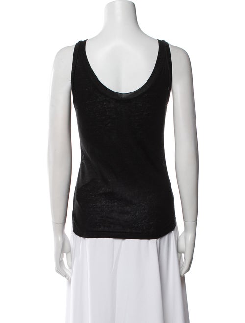 Sandro Linen Scoop Neck Top