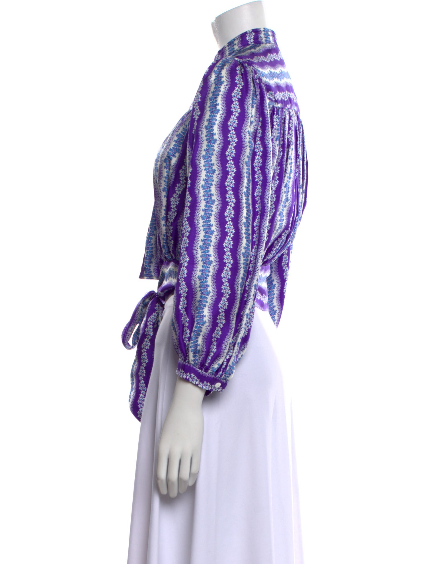 Sandro Silk Striped Crop Top