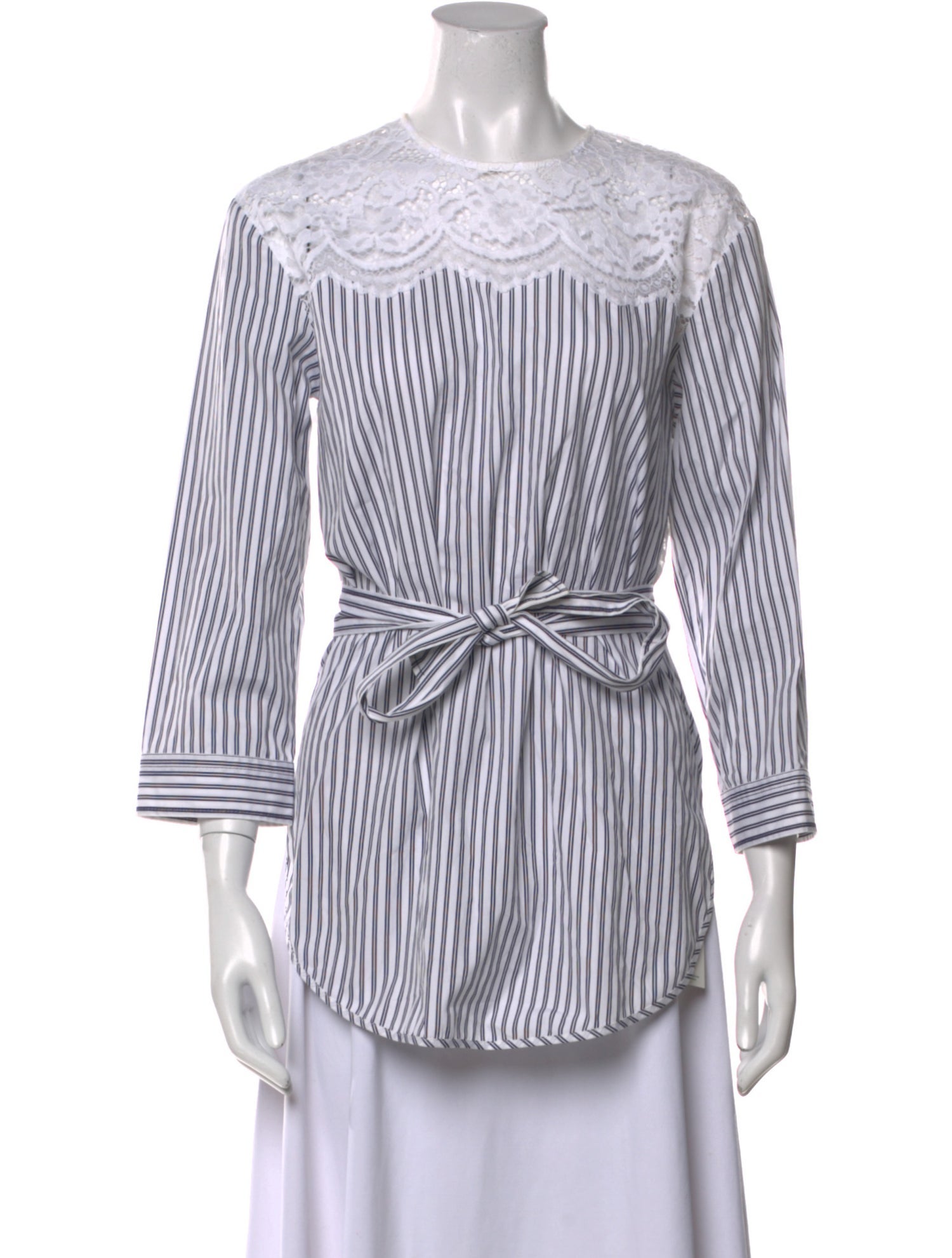 Sandro Striped Bateau Neckline Blouse