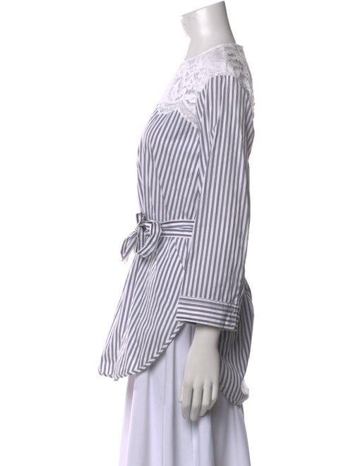 Sandro Striped Bateau Neckline Blouse