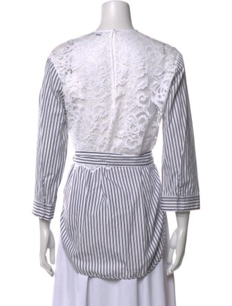 Sandro Striped Bateau Neckline Blouse