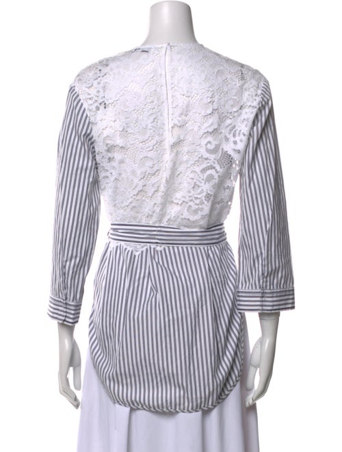 Sandro Striped Bateau Neckline Blouse