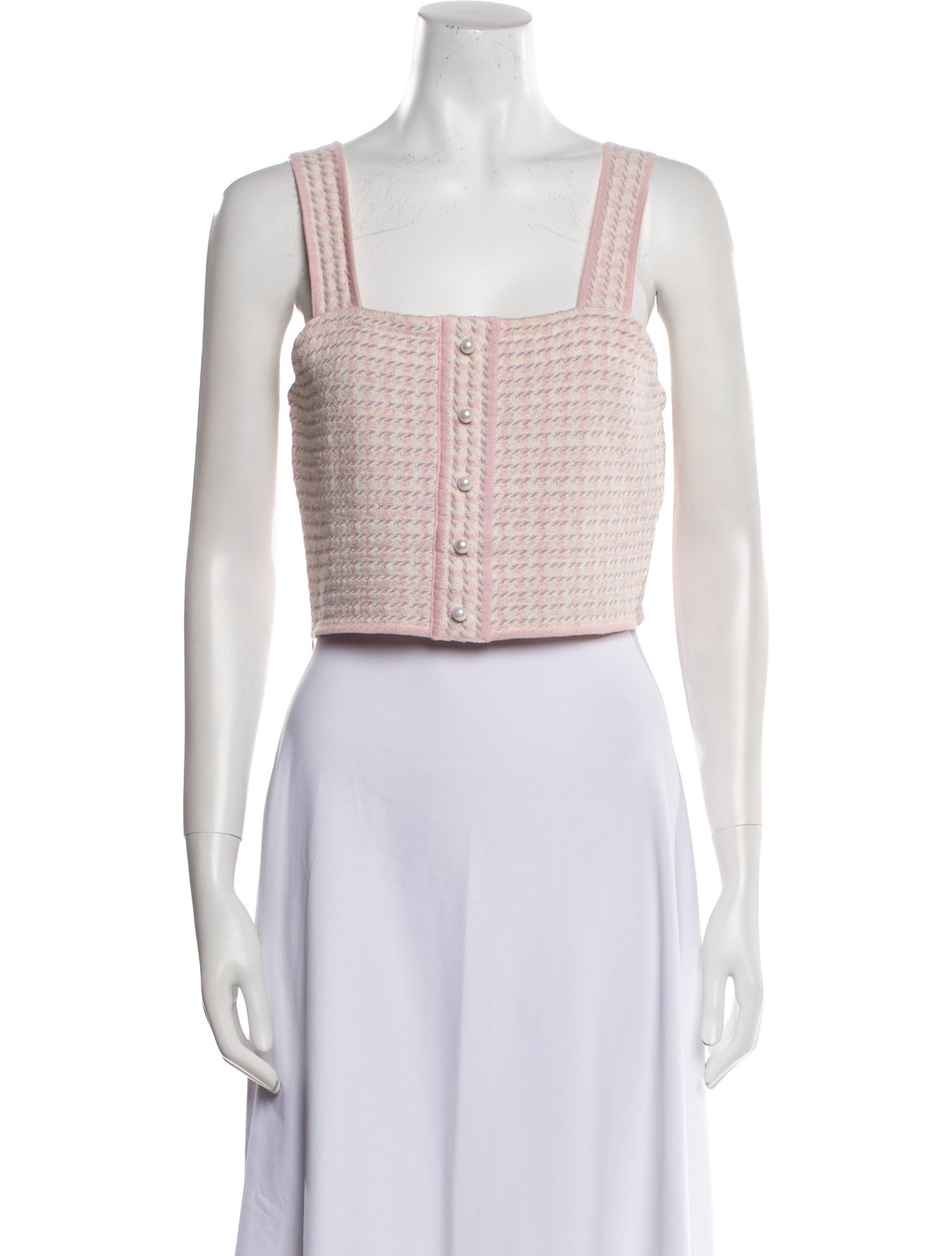 Sandro Square Neckline Sleeveless Crop Top