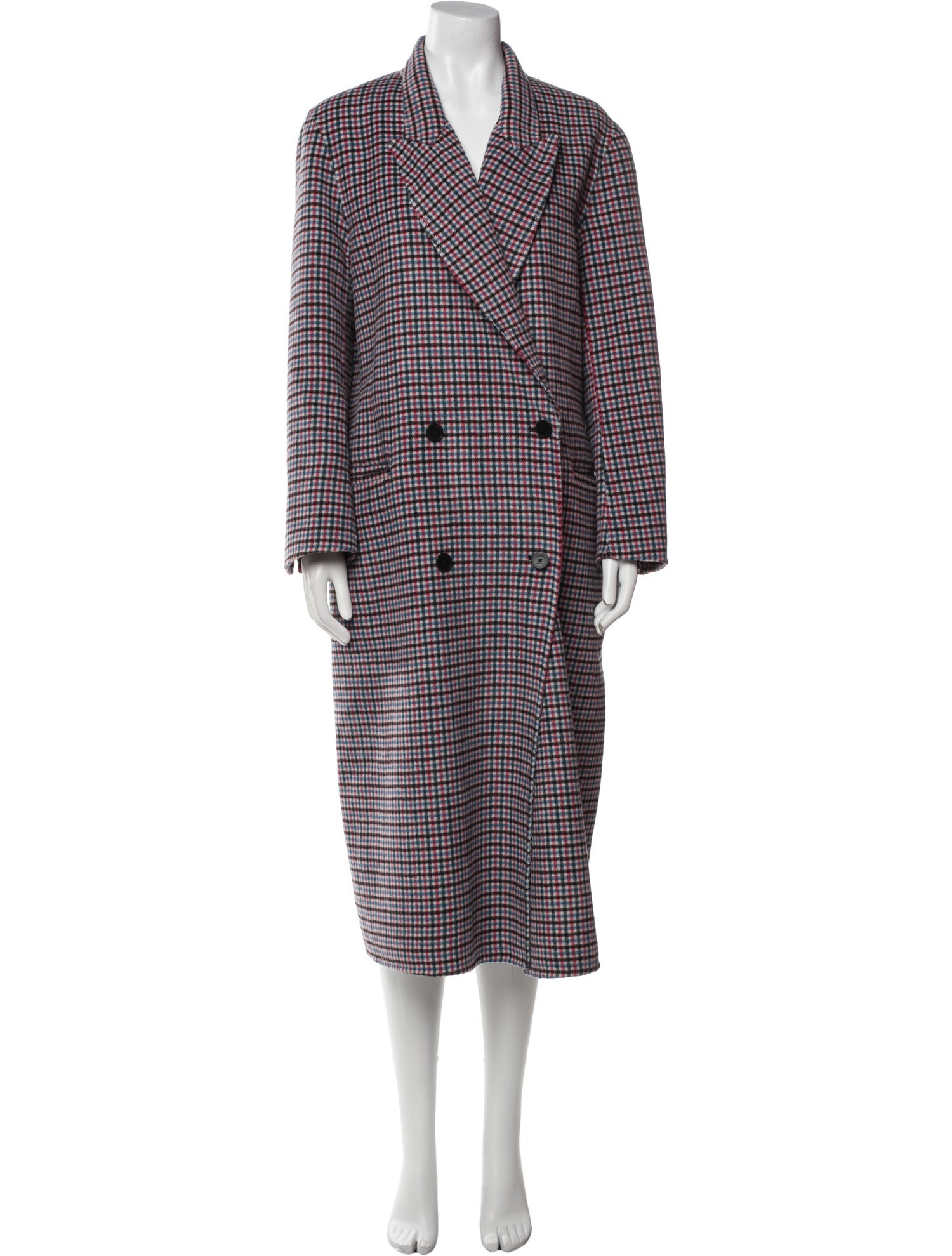 Sandro Wool Plaid Print Coat