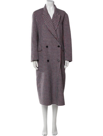 Sandro Wool Plaid Print Coat