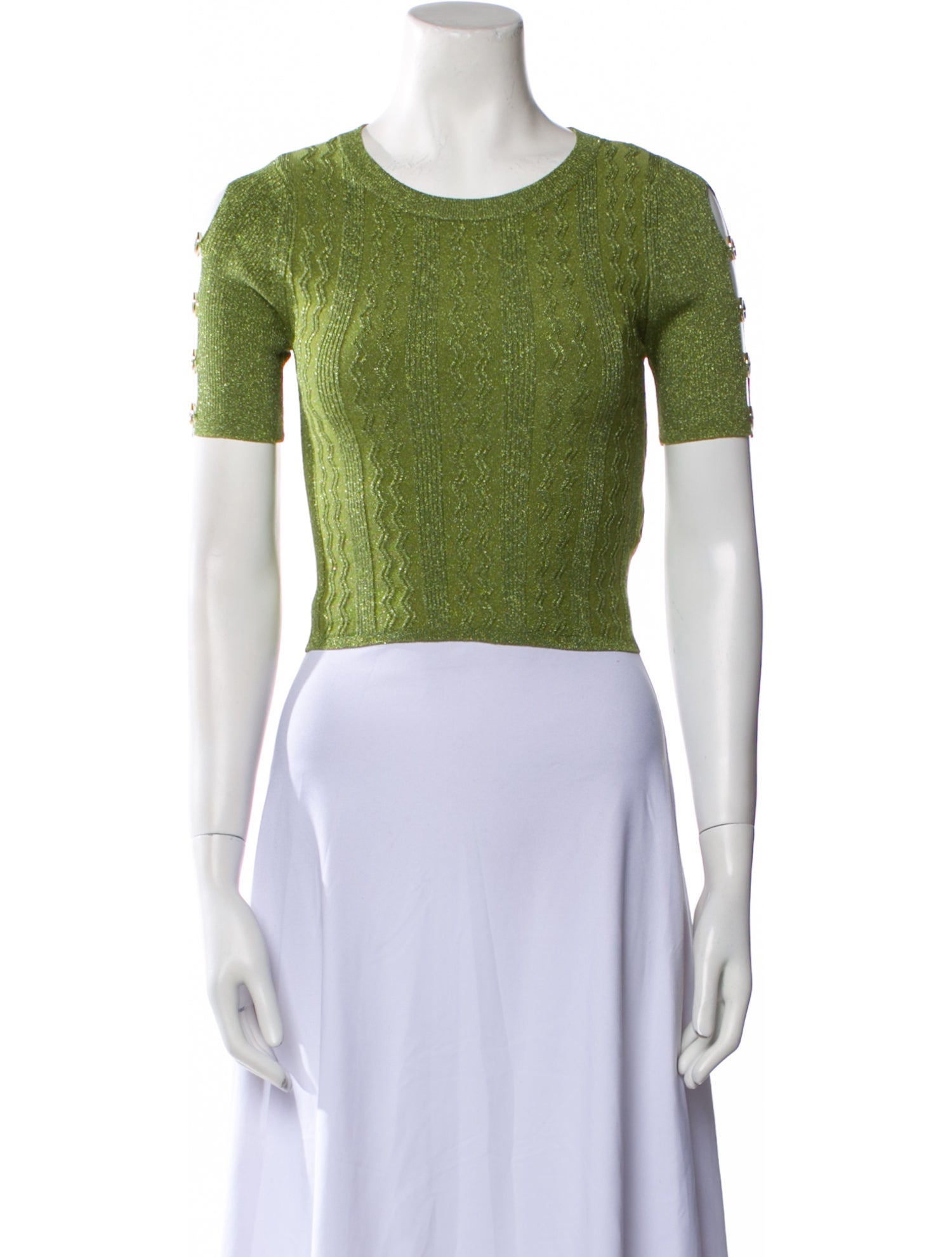 Sandro Scoop Neck Short Sleeve Crop Top