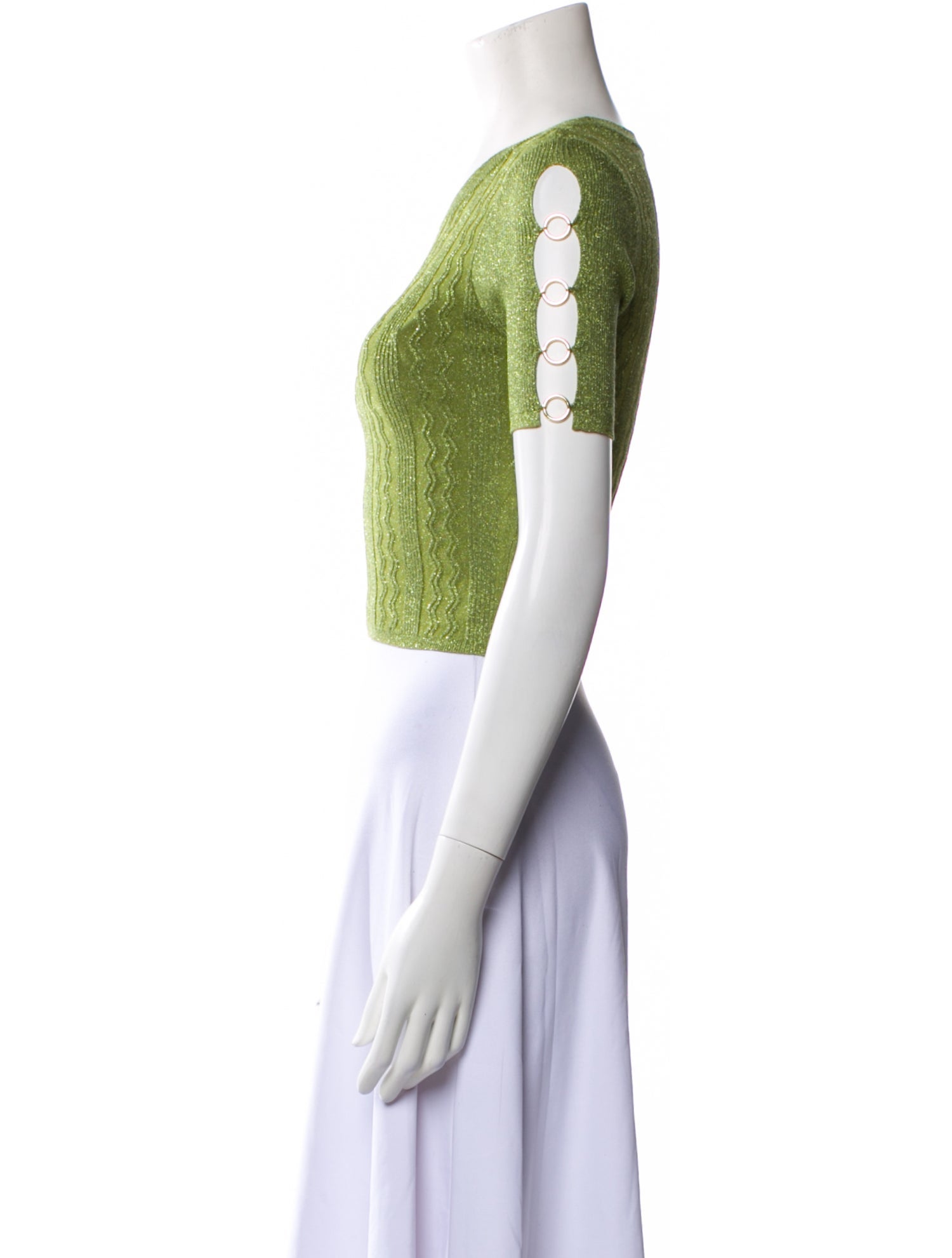 Sandro Scoop Neck Short Sleeve Crop Top