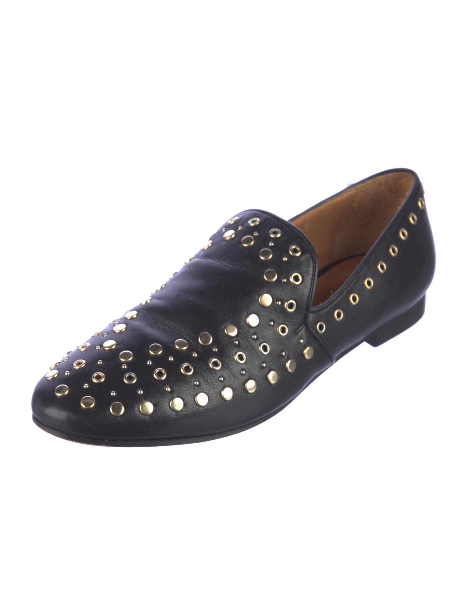 Sandro Leather Studded Accents Loafers