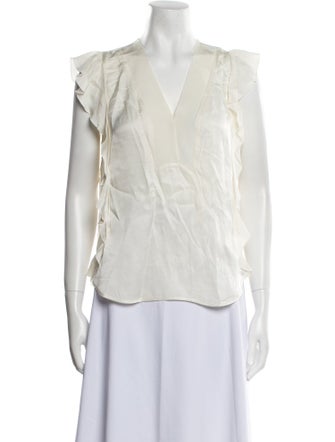 Sandro V-Neck Sleeveless Blouse