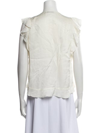 Sandro V-Neck Sleeveless Blouse